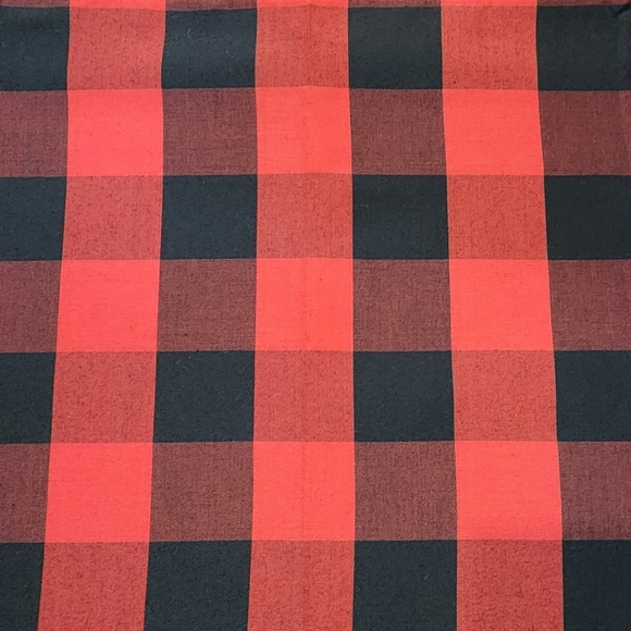Red and Black Plaid Kitchen Curtains for Cabin or Lodge 29"x37" - Picture 8 of 9